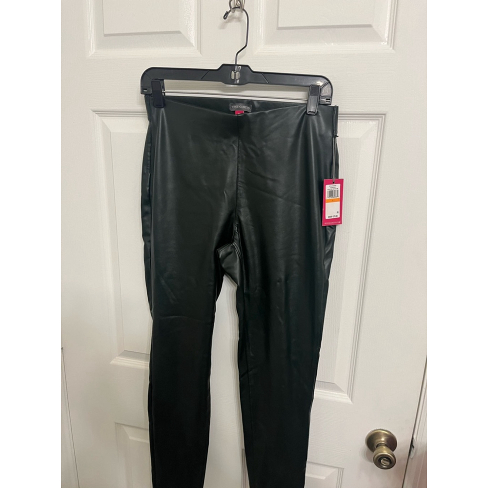 NWT Vince Camuto Women's Faux Leather Ankle Leggings Size S Green Stretch Brand